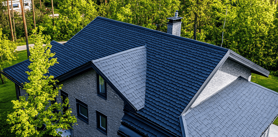 Roofer at work