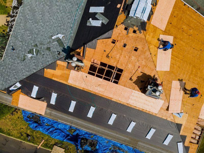 Roofer at work